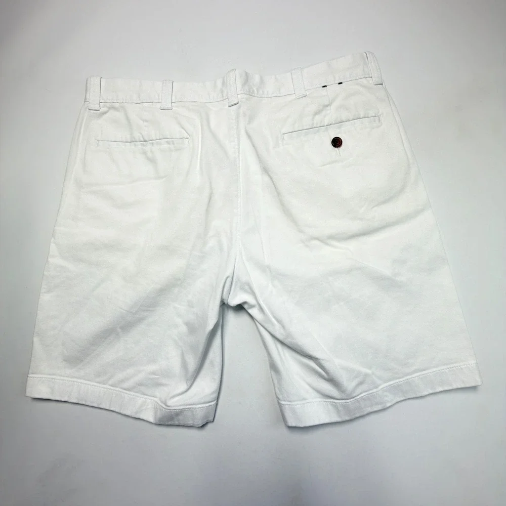 J Crew Chino Shorts Mens 35 White 9 Inch Inseam Classic‎ Flat Front Casual